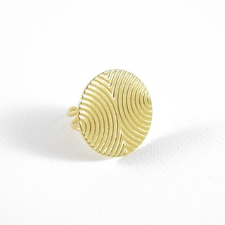 BAGUE RONDE GRAVEE ACIER INOXYDABLE GOLD PETIT PRIX