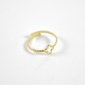 BAGUE CISELE TREFLE ACIER INOXYDABLE GOLD PETIT PRIX