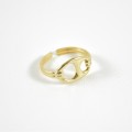 BAGUE OVALE AJOUREE ACIER INOXYDABLE GOLD PETIT PRIX