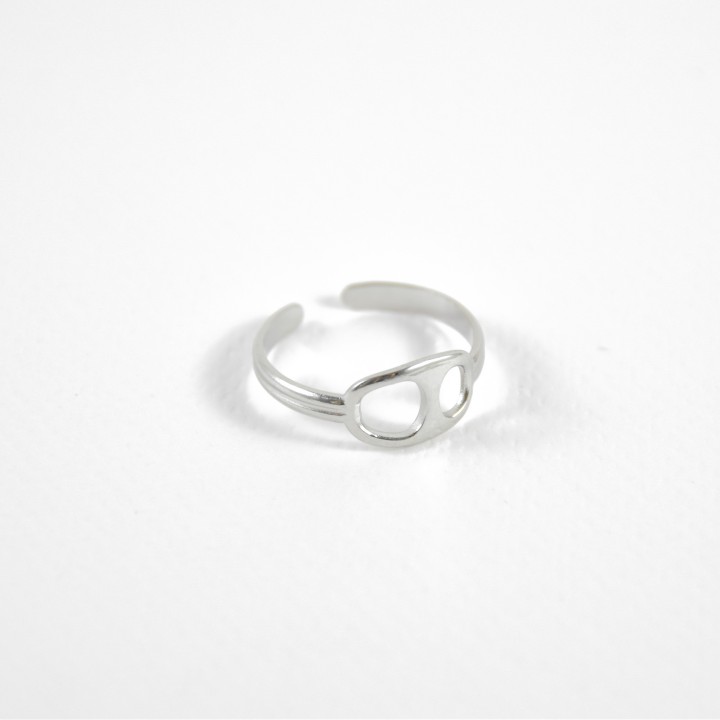 BAGUE OVALE AJOUREE ACIER INOXYDABLE SILVER PETIT PRIX