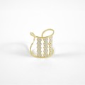 BAGUE ELASTIQUE COEUR ET ETOILE ACIER INOXYDABLE GOLD PETIT PRIX