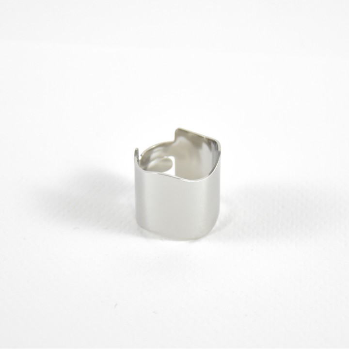 BAGUE LARGE ONDULEE ACIER INOXYDABLE SILVER PETIT PRIX