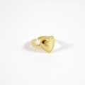 BAGUE ELASTIQUE COEUR ET ETOILE ACIER INOXYDABLE GOLD PETIT PRIX