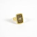 BAGUE ELASTIQUE COEUR ET ETOILE ACIER INOXYDABLE GOLD PETIT PRIX