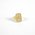 BAGUE ELASTIQUE COEUR ET ETOILE ACIER INOXYDABLE GOLD PETIT PRIX