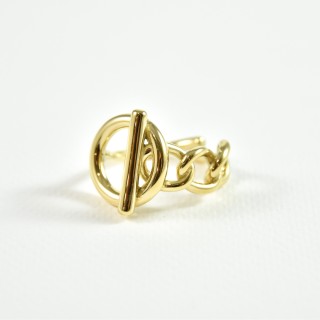 BAGUE ELASTIQUE COEUR ET ETOILE ACIER INOXYDABLE GOLD PETIT PRIX