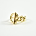 BAGUE MAILLE PASTILLE RONDE ET TIGE ACIER INOXYDABLE GOLD PETIT PRIX