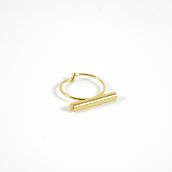 BAGUE ANNEAU FIN TUBE ACIER INOXYDABLE GOLD PETIT PRIX