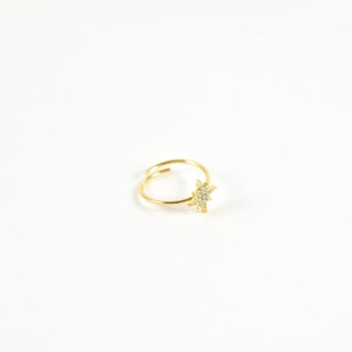 BAGUE ELASTIQUE COEUR ET ETOILE ACIER INOXYDABLE GOLD PETIT PRIX