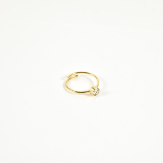 BAGUE PHALANGE SOLITAIRE STRASS ACIER INOXYDABLE GOLD PETIT PRIX