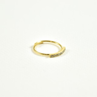 BAGUE PHALANGE SERTIE DE STRASS ACIER INOXYDABLE GOLD PETIT PRIX