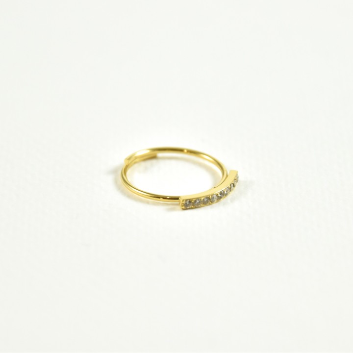 BAGUE ELASTIQUE COEUR ET ETOILE ACIER INOXYDABLE GOLD PETIT PRIX