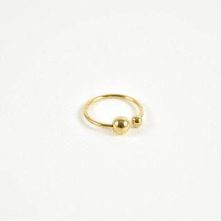 BAGUE ELASTIQUE COEUR ET ETOILE ACIER INOXYDABLE GOLD PETIT PRIX