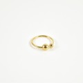 BAGUE FINE OUVERTE PERLES ACIER INOXYDABLE GOLD PETIT PRIX