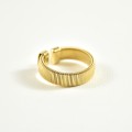 BAGUE ELASTIQUE COEUR ET ETOILE ACIER INOXYDABLE GOLD PETIT PRIX