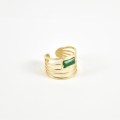 BAGUE ELASTIQUE COEUR ET ETOILE ACIER INOXYDABLE GOLD PETIT PRIX