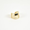 BAGUE ELASTIQUE COEUR ET ETOILE ACIER INOXYDABLE GOLD PETIT PRIX