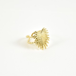 BAGUE FLEUR MARTELEE ACIER INOXYDABLE GOLD PETIT PRIX