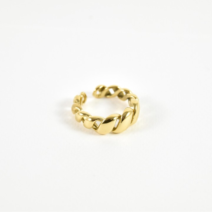 BAGUE ELASTIQUE COEUR ET ETOILE ACIER INOXYDABLE GOLD PETIT PRIX