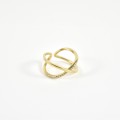 BAGUE ELASTIQUE COEUR ET ETOILE ACIER INOXYDABLE GOLD PETIT PRIX