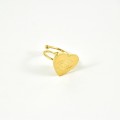 BAGUE ELASTIQUE COEUR ET ETOILE ACIER INOXYDABLE GOLD PETIT PRIX