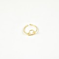 BAGUE ANNEAU FIN BALANCE ACIER INOXYDABLE GOLD PETIT PRIX