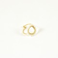 BAGUE RONDE PERLES NACRE ACIER INOXYDABLE GOLD PETIT PRIX