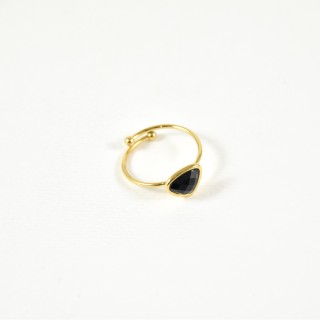 BAGUE TRIANGLE NOIRE ACIER INOXYDABLE GOLD PETIT PRIX