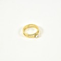 BAGUE ELASTIQUE COEUR ET ETOILE ACIER INOXYDABLE GOLD PETIT PRIX