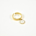 BAGUE ELASTIQUE COEUR ET ETOILE ACIER INOXYDABLE GOLD PETIT PRIX