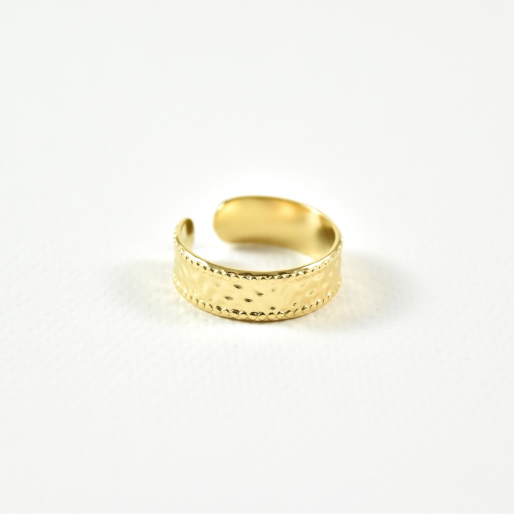 BAGUE ELASTIQUE COEUR ET ETOILE ACIER INOXYDABLE GOLD PETIT PRIX