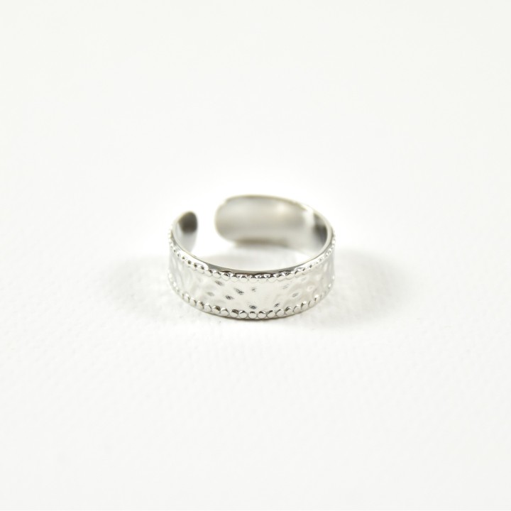 BAGUE MARTELEE ACIER INOXYDABLE SILVER PETIT PRIX