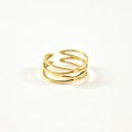 BAGUE ELASTIQUE COEUR ET ETOILE ACIER INOXYDABLE GOLD PETIT PRIX