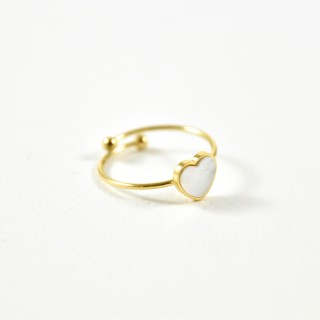 BAGUE ELASTIQUE COEUR ET ETOILE ACIER INOXYDABLE GOLD PETIT PRIX