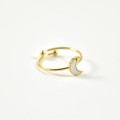 BAGUE LUNE NACRE ACIER INOXYDABLE GOLD PETIT PRIX