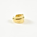 BAGUE DOUBLE ANNEAU SUPERPOSE ACIER INOXYDABLE GOLD PETIT PRIX