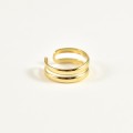 BAGUE DOUBLE ANNEAU ACIER INOXYDABLE GOLD PETIT PRIX