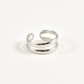 BAGUE DOUBLE ANNEAU ACIER INOXYDABLE SILVER PETIT PRIX