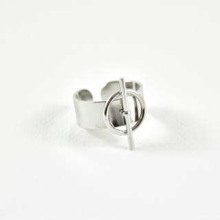 BAGUE GEOMETRIQUE ACIER INOXYDABLE SILVER PETIT PRIX