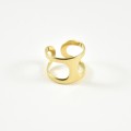 BAGUE LARGE AJOUREE ACIER INOXYDABLE GOLD PETIT PRIX