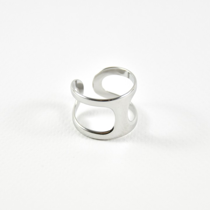 BAGUE LARGE AJOUREE ACIER INOXYDABLE SILVER PETIT PRIX