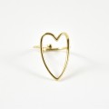 BAGUE ANNEAU FIN BIG LOVE ACIER INOXYDABLE GOLD PETIT PRIX