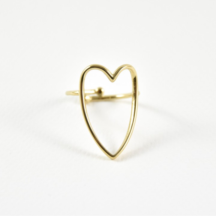 BAGUE ANNEAU FIN BIG LOVE ACIER INOXYDABLE GOLD PETIT PRIX