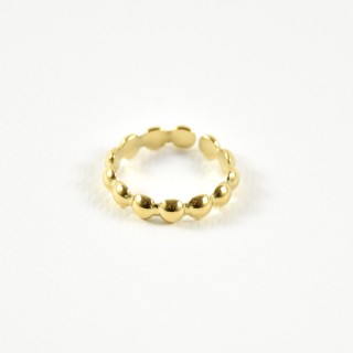 BAGUE ANNEAU EFFET PERLES ACIER INOXYDABLE GOLD PETIT PRIX