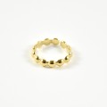 BAGUE ANNEAU EFFET PERLES ACIER INOXYDABLE GOLD PETIT PRIX