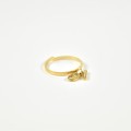 BAGUE OVALE ET TIGE ACIER INOXYDABLE GOLD PETIT PRIX