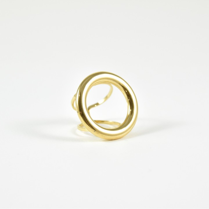 BAGUE XL RONDE ACIER INOXYDABLE GOLD PETIT PRIX