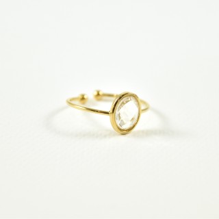 BAGUE RONDE MARTELEE ACIER INOXYDABLE GOLD PETIT PRIX