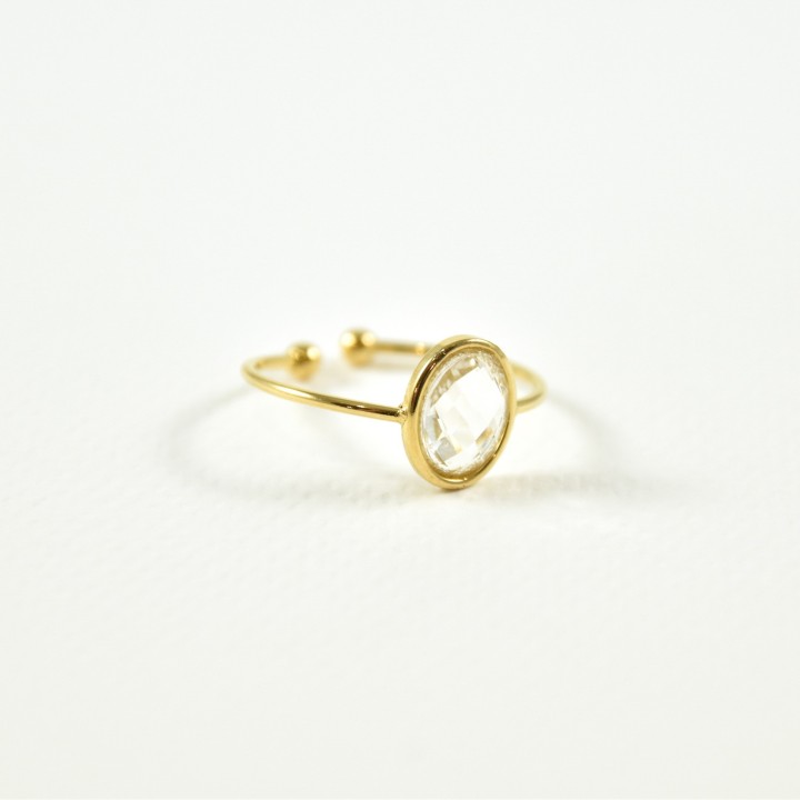 BAGUE RONDE MARTELEE ACIER INOXYDABLE GOLD PETIT PRIX