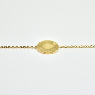 BRACELET COEUR ACIER INOXYDABLE GOLD PETIT PRIX